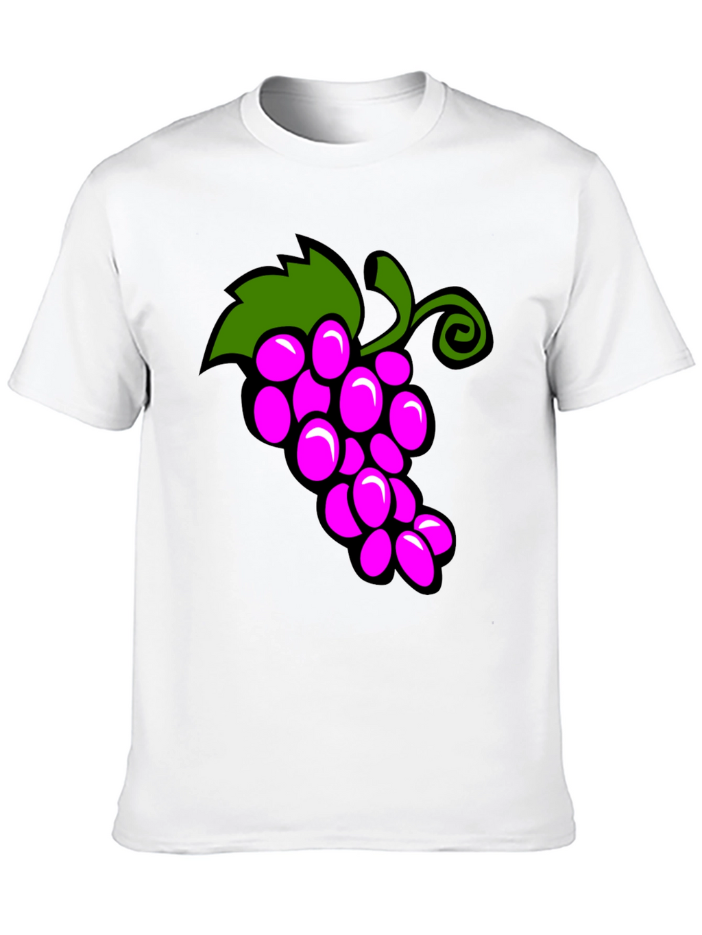 Funny Grapes Graphic Black T-Shirt