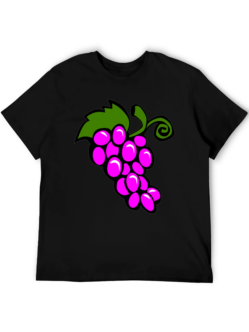 Funny Grapes Graphic Black T-Shirt