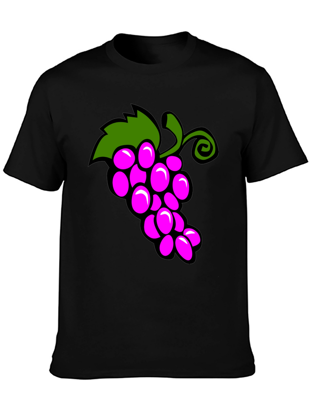 Funny Grapes Graphic Black T-Shirt