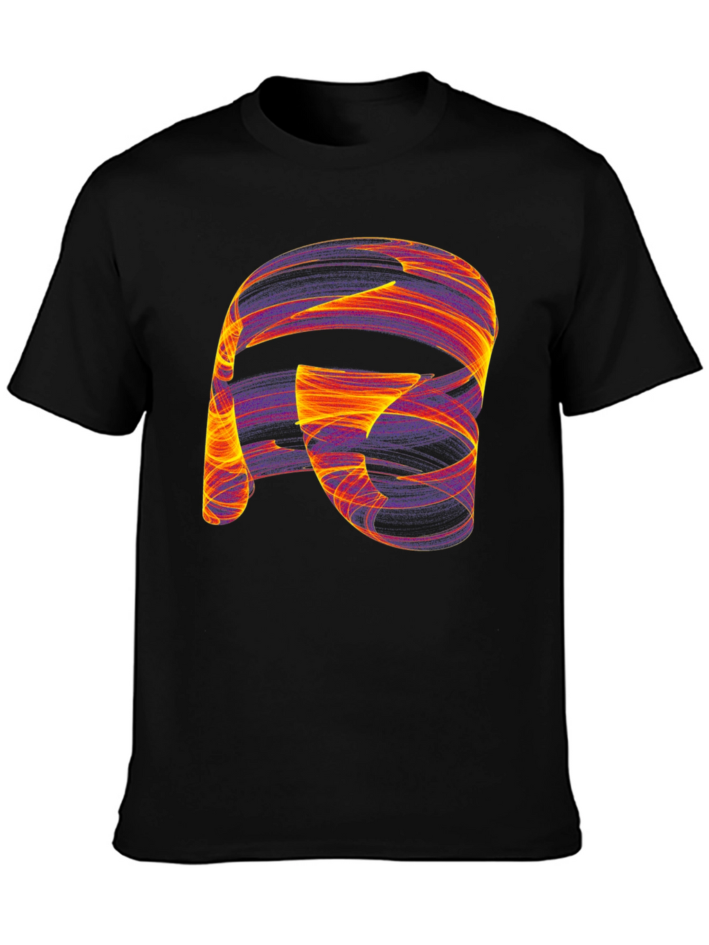 Abstract Swirl Graphic Black T-Shirt