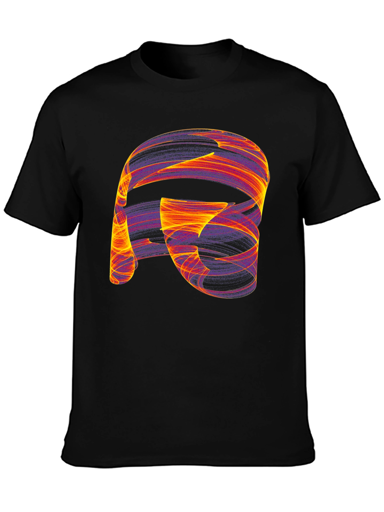 Abstract Swirl Graphic Black T-Shirt