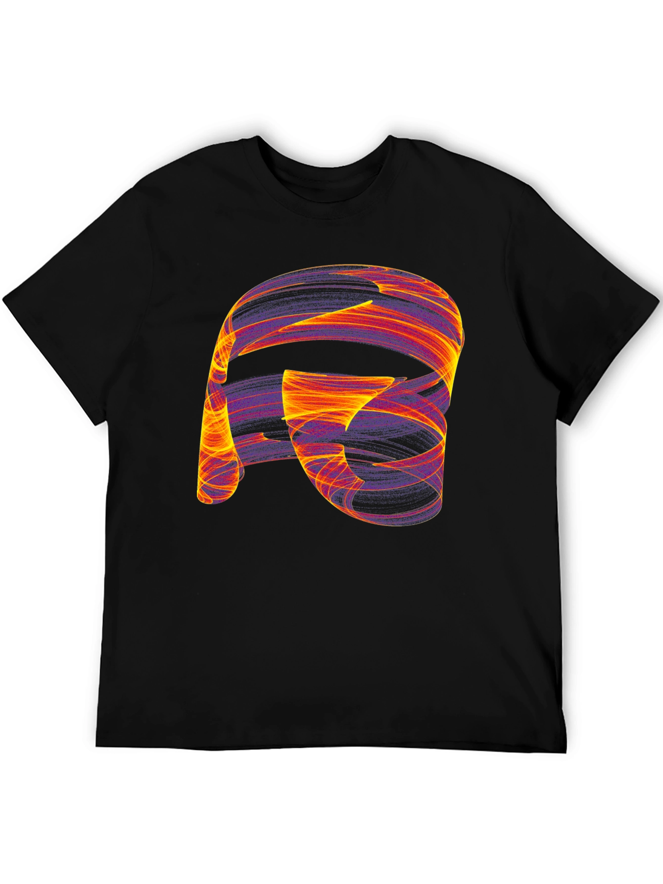 Abstract Swirl Graphic Black T-Shirt