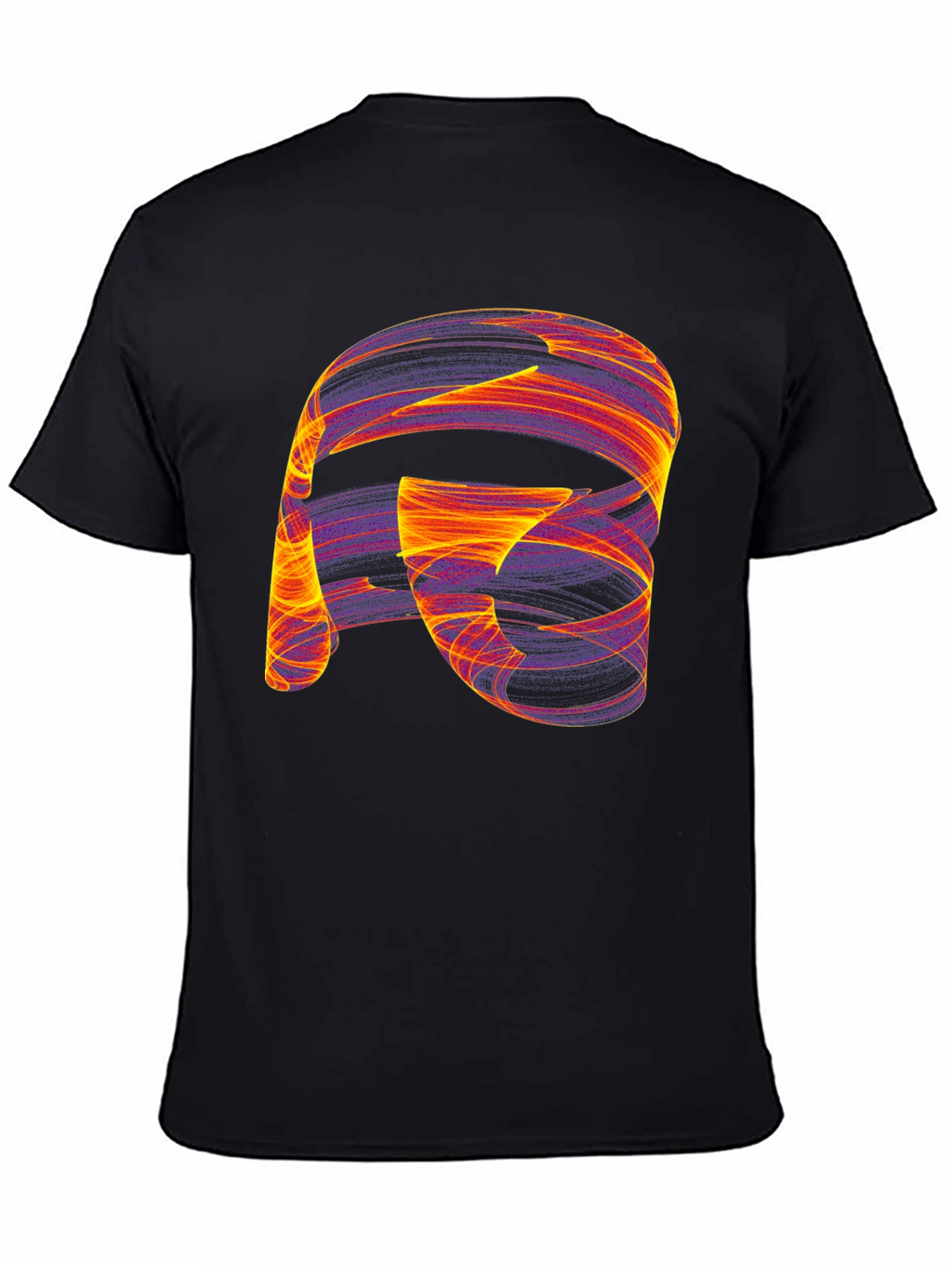 Abstract Swirl Graphic Black T-Shirt