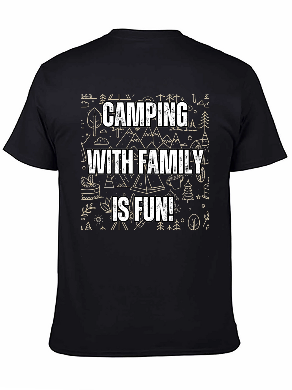 Camping With Family Is Fun Black T-Shirt