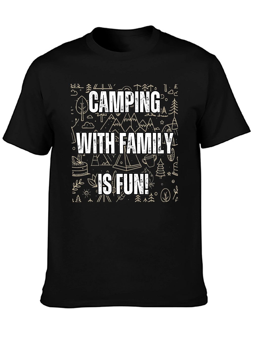Camping With Family Is Fun Black T-Shirt