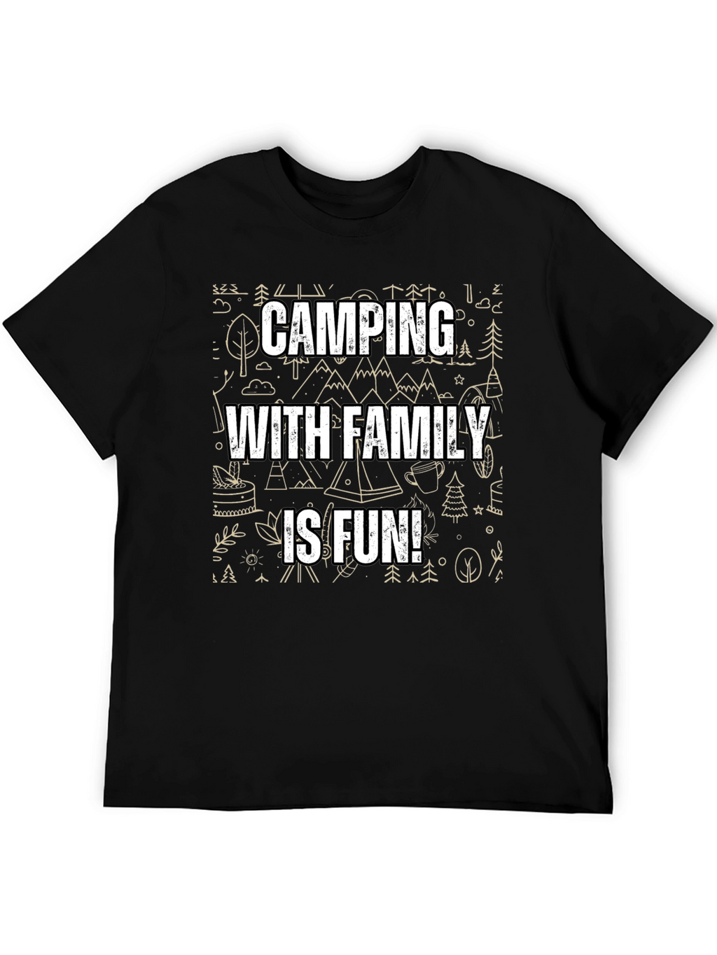 Camping With Family Is Fun Black T-Shirt