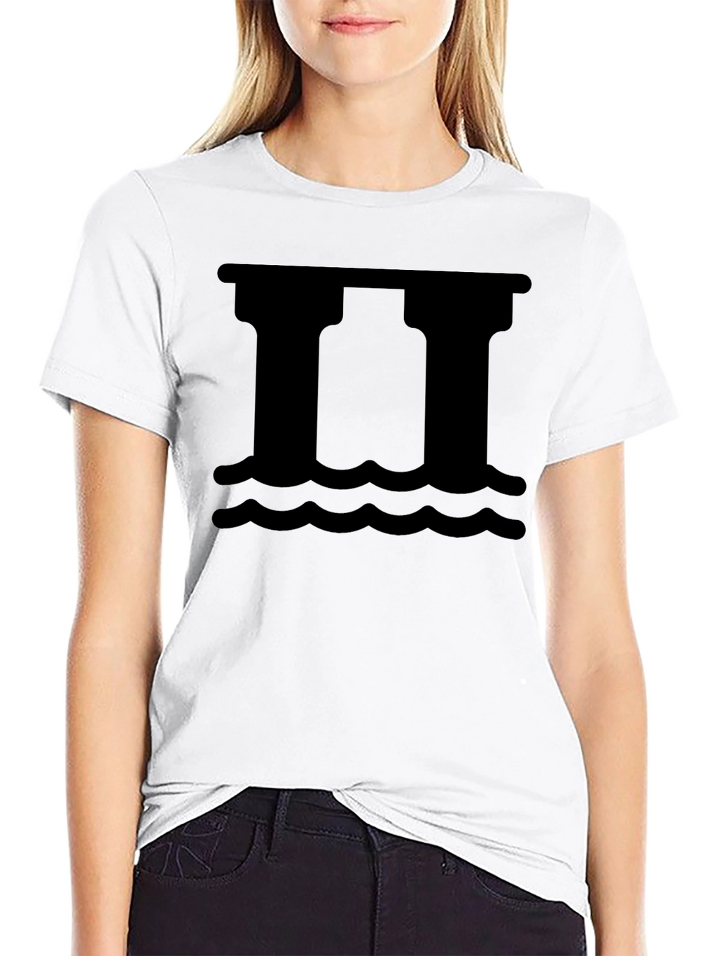 Black Graphic Tee - Bridge Over Water