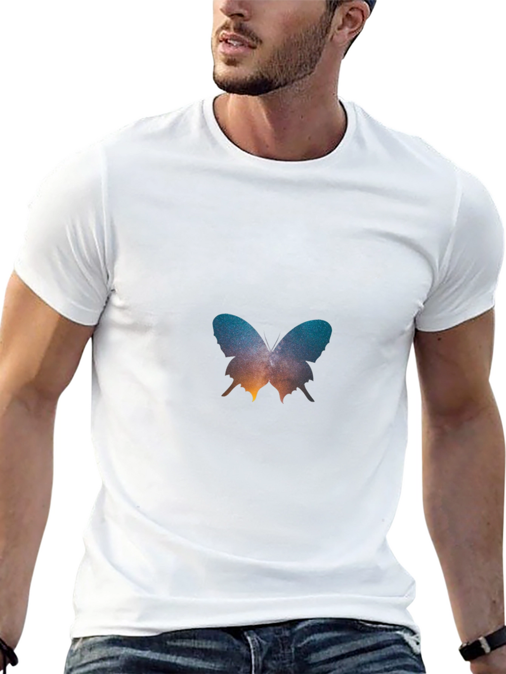 Butterfly Galaxy Graphic Black T-Shirt