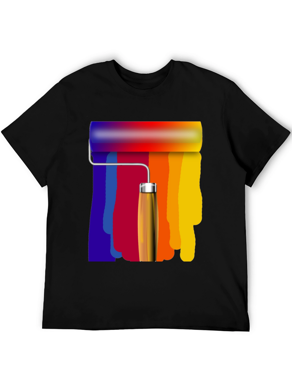 Rainbow Paint Roller Graphic Tee - Artsy T-Shirt