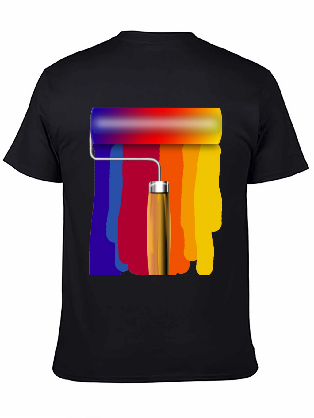 Rainbow Paint Roller Graphic Tee - Artsy T-Shirt