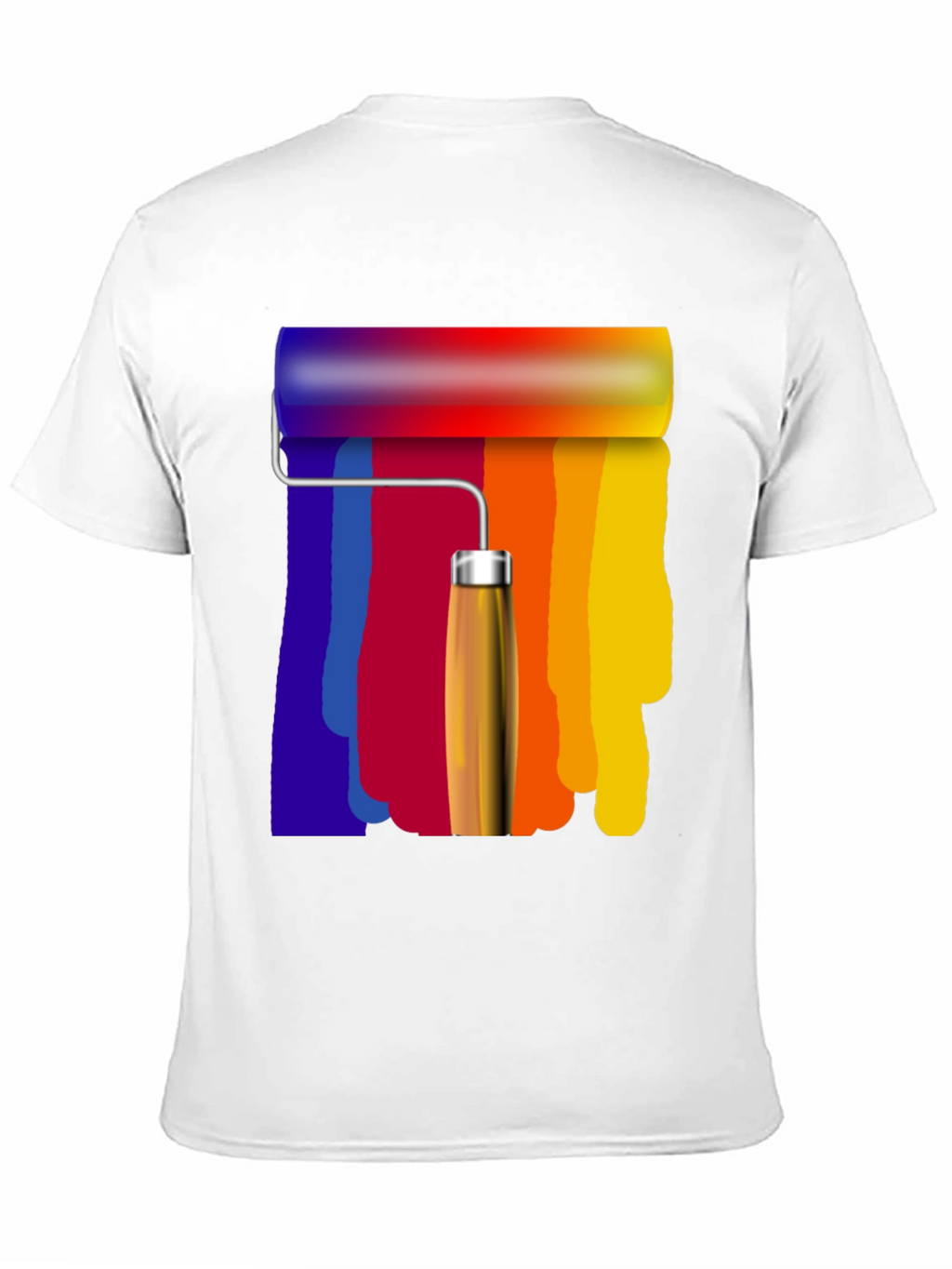 Rainbow Paint Roller Graphic Tee - Artsy T-Shirt