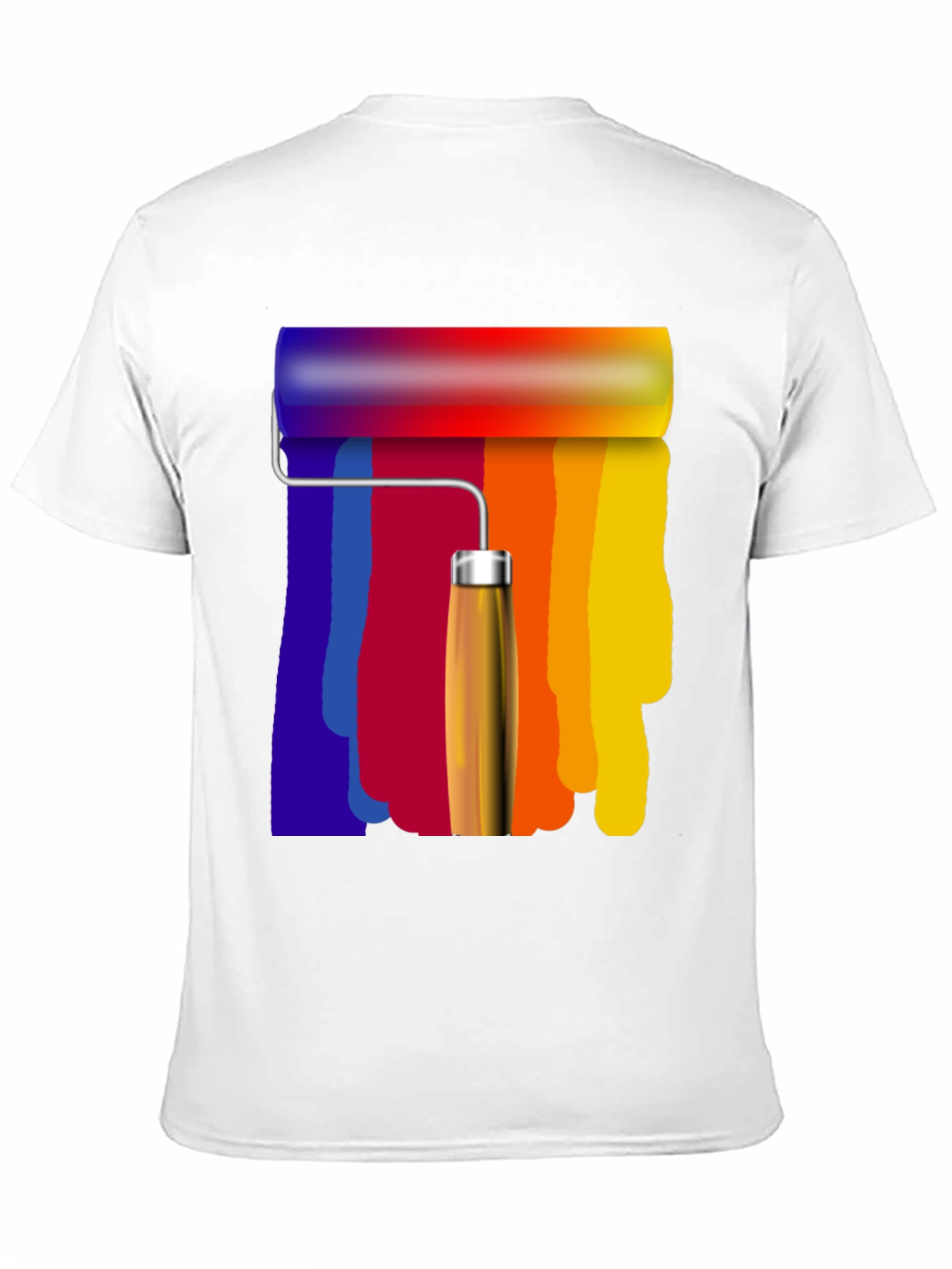 Rainbow Paint Roller Graphic Tee - Artsy T-Shirt