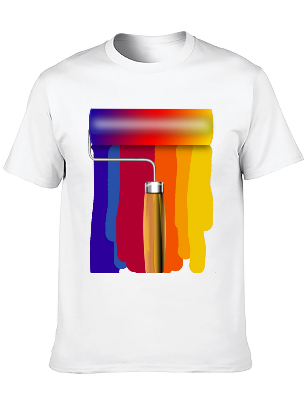 Rainbow Paint Roller Graphic Tee - Artsy T-Shirt