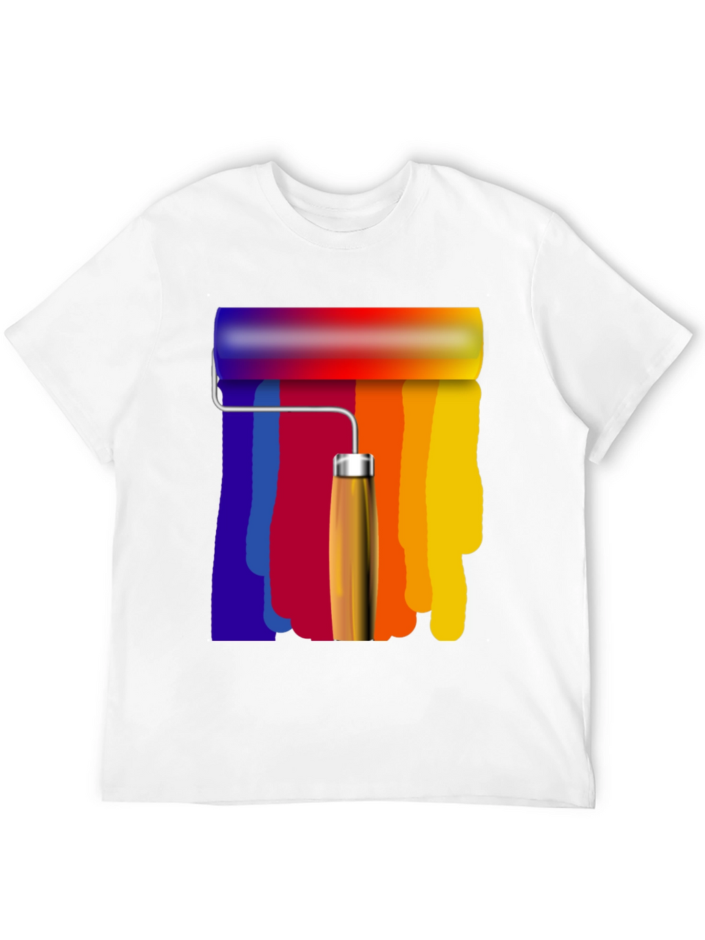Rainbow Paint Roller Graphic Tee - Artsy T-Shirt