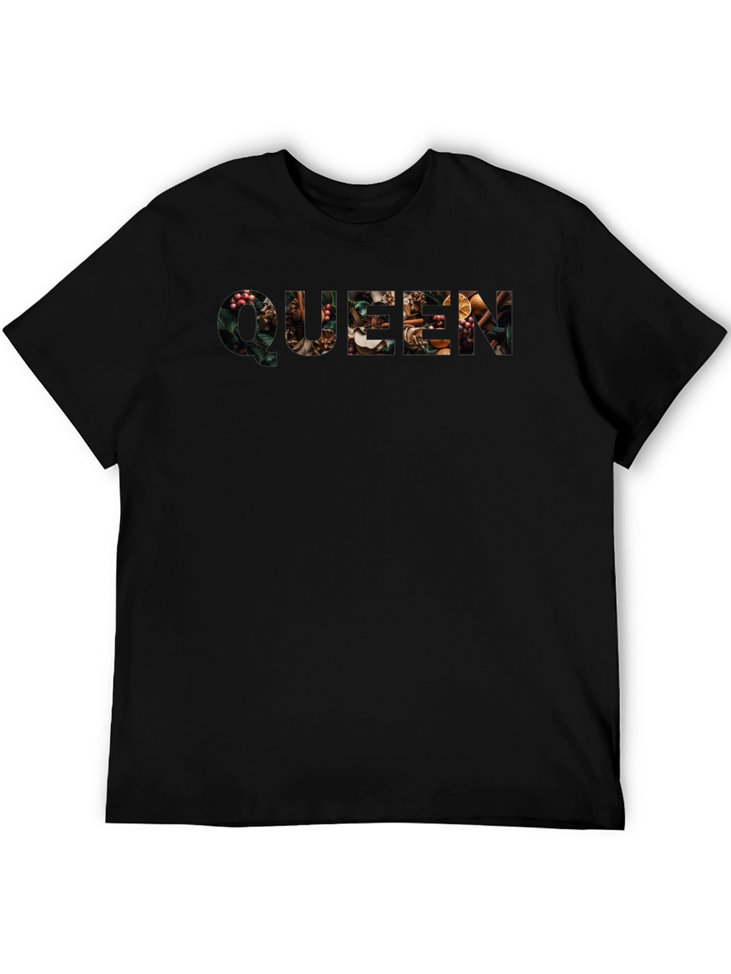 Queen Floral Print Black T-Shirt
