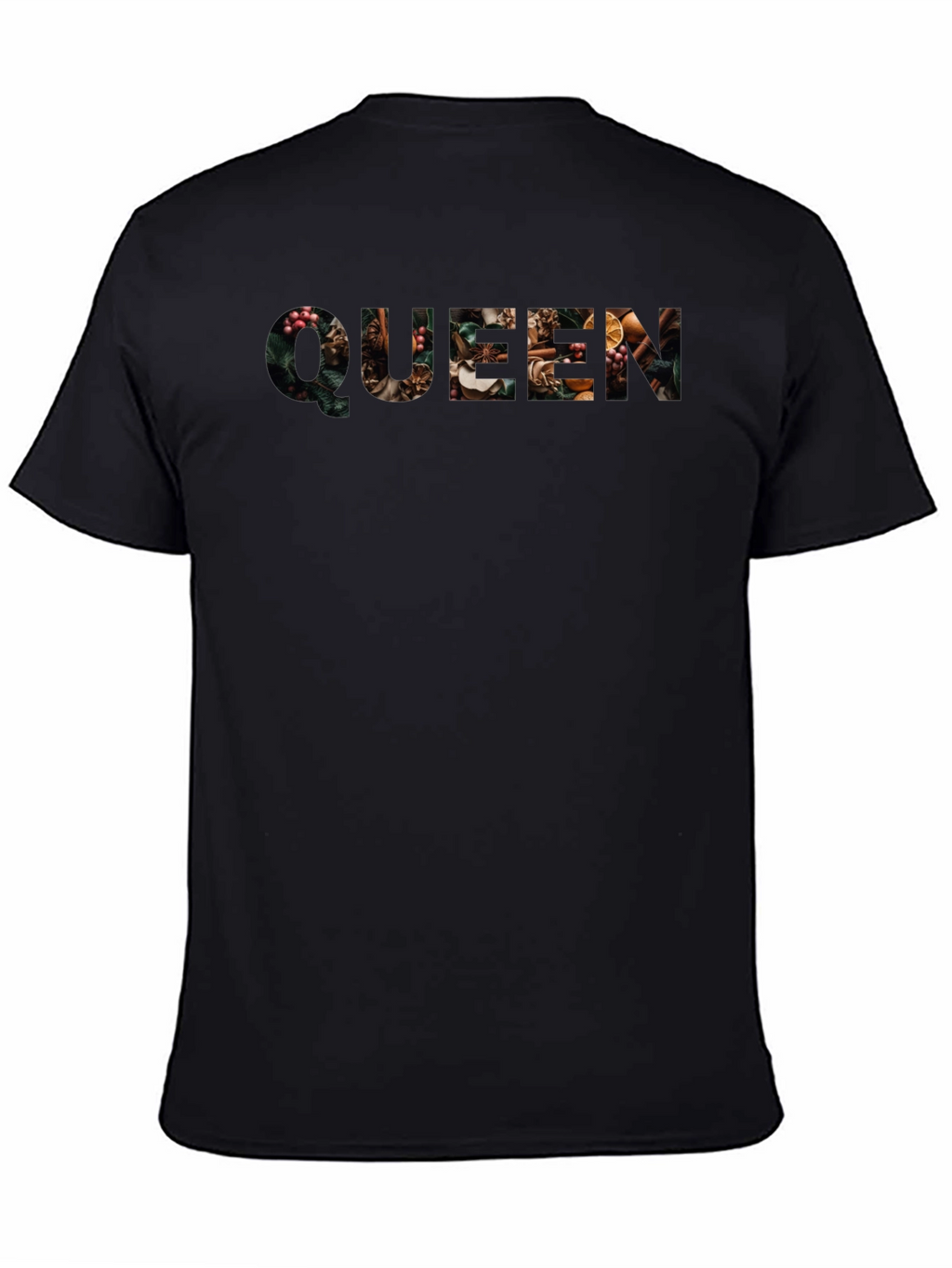 Queen Floral Print Black T-Shirt