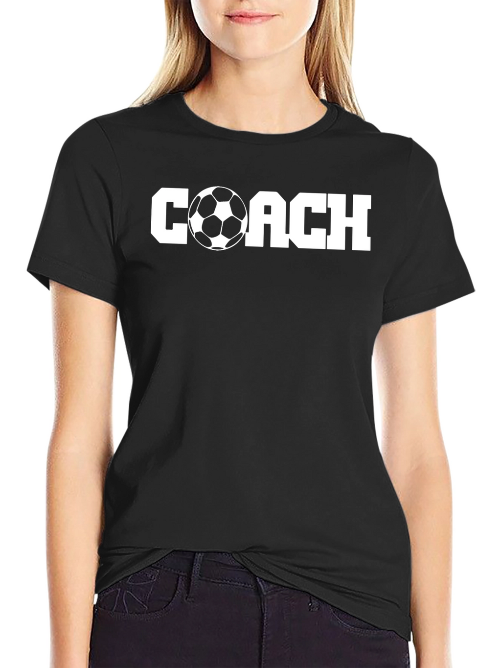 Soccer Coach T-Shirt - Black Soccer Ball Tee