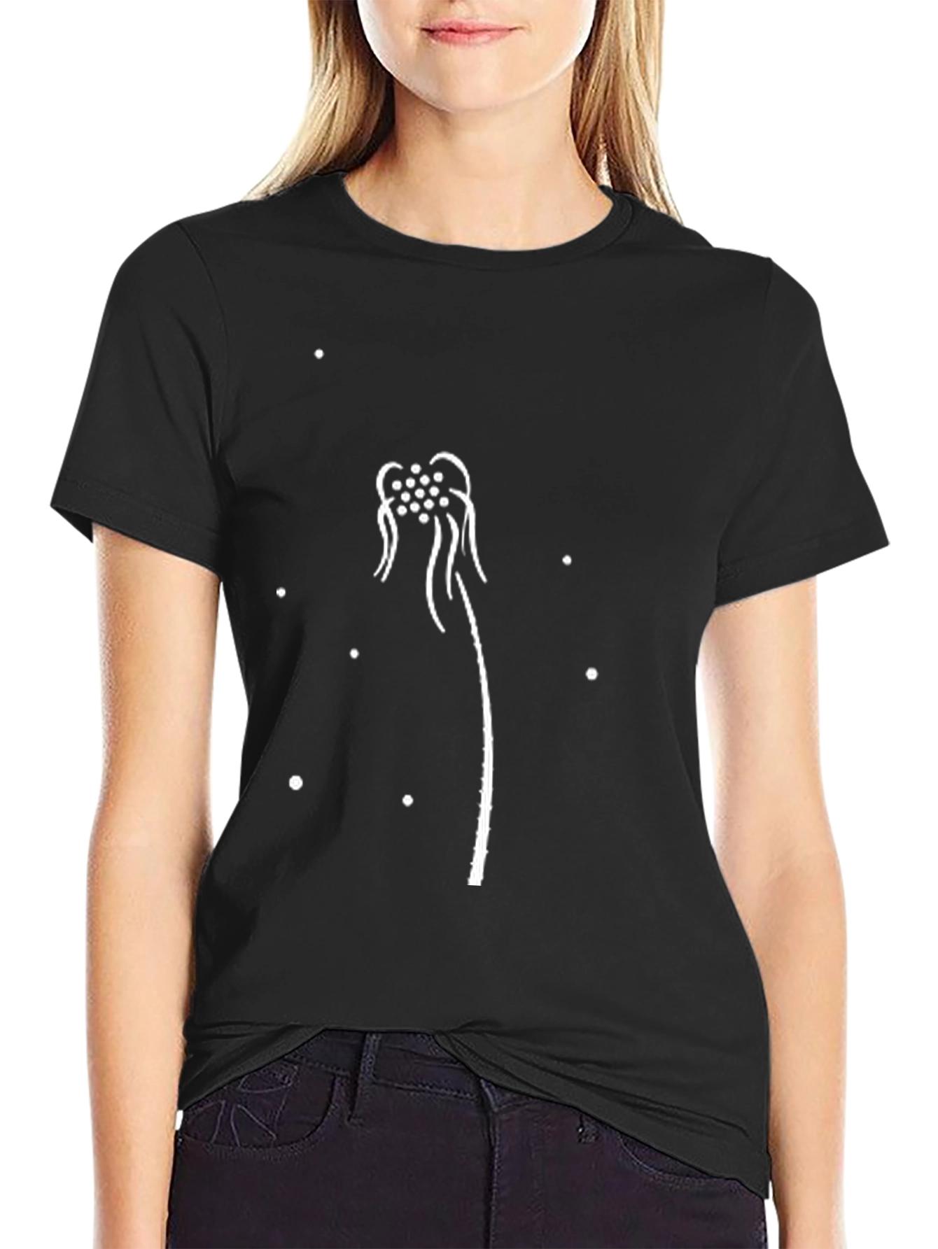 Dandelion Graphic Black T-Shirt