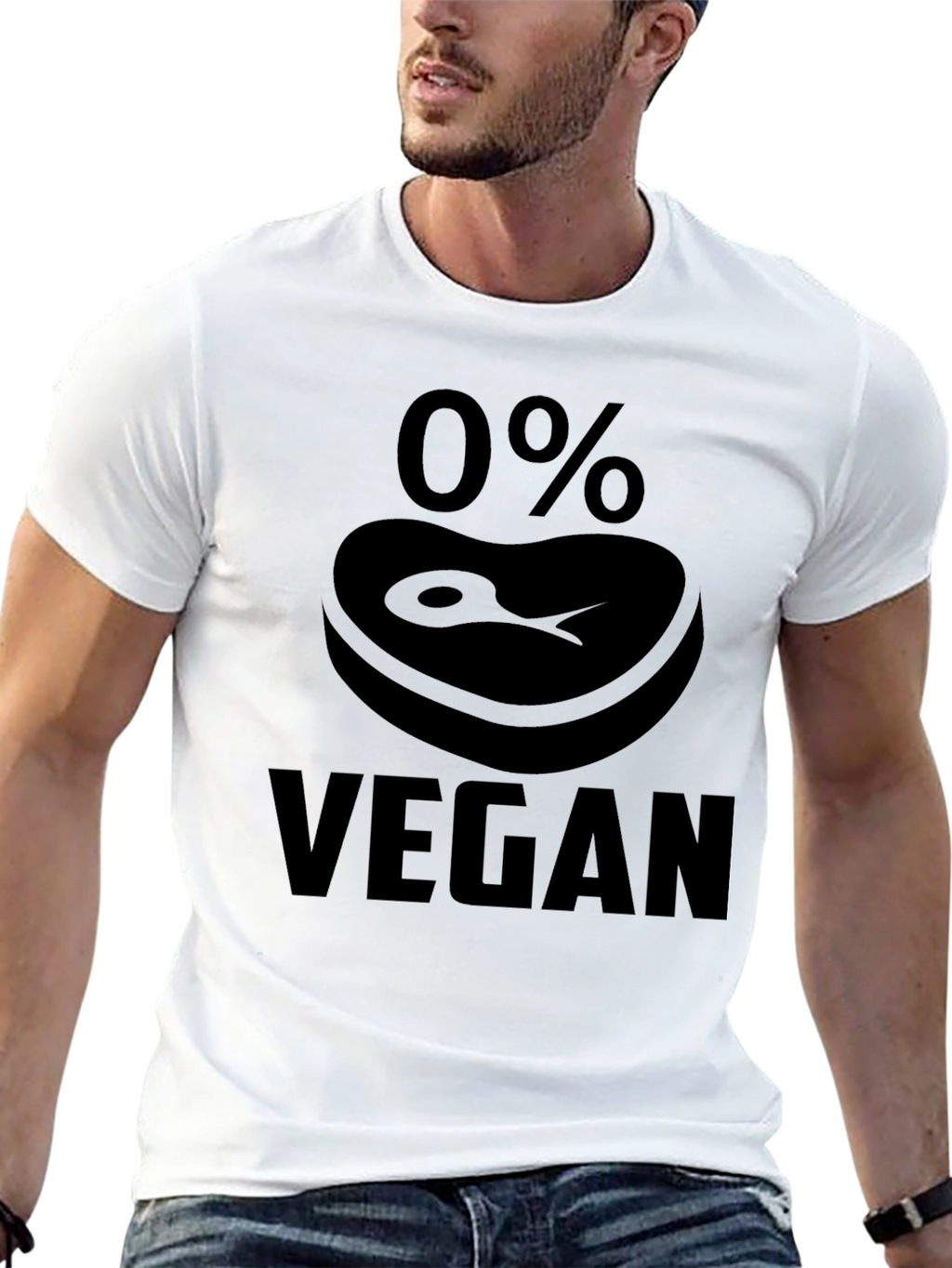 0% Vegan Black T-Shirt - Sarcastic Meat Lover Tee