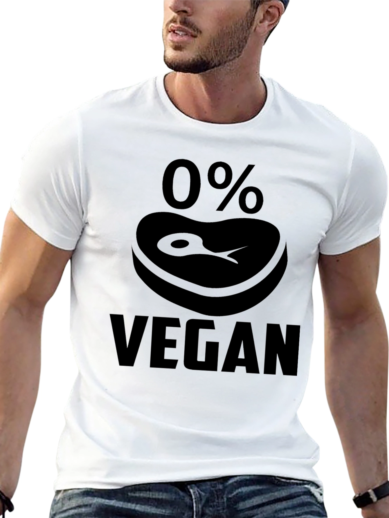 0% Vegan Black T-Shirt - Sarcastic Meat Lover Tee