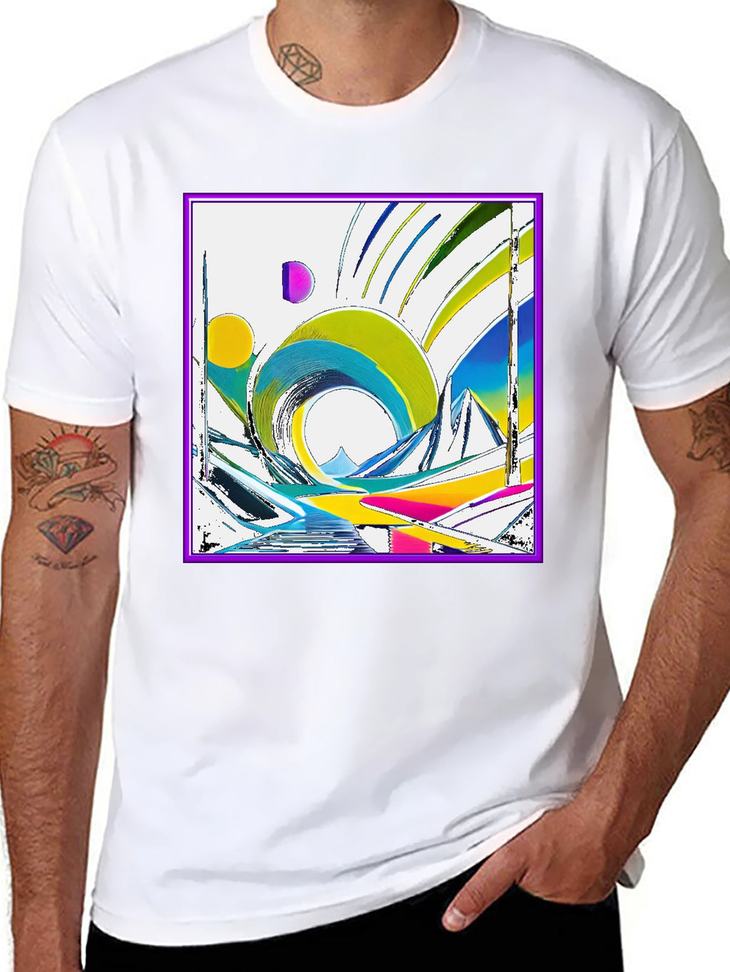 Abstract Geometric Art T-Shirt - Modern Design