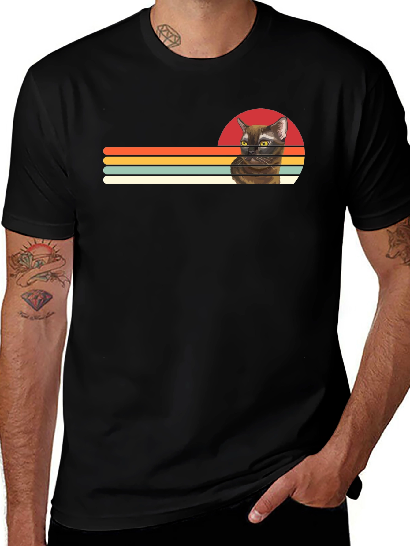 Retro Cat T-Shirt - Vintage Style Graphic Tee