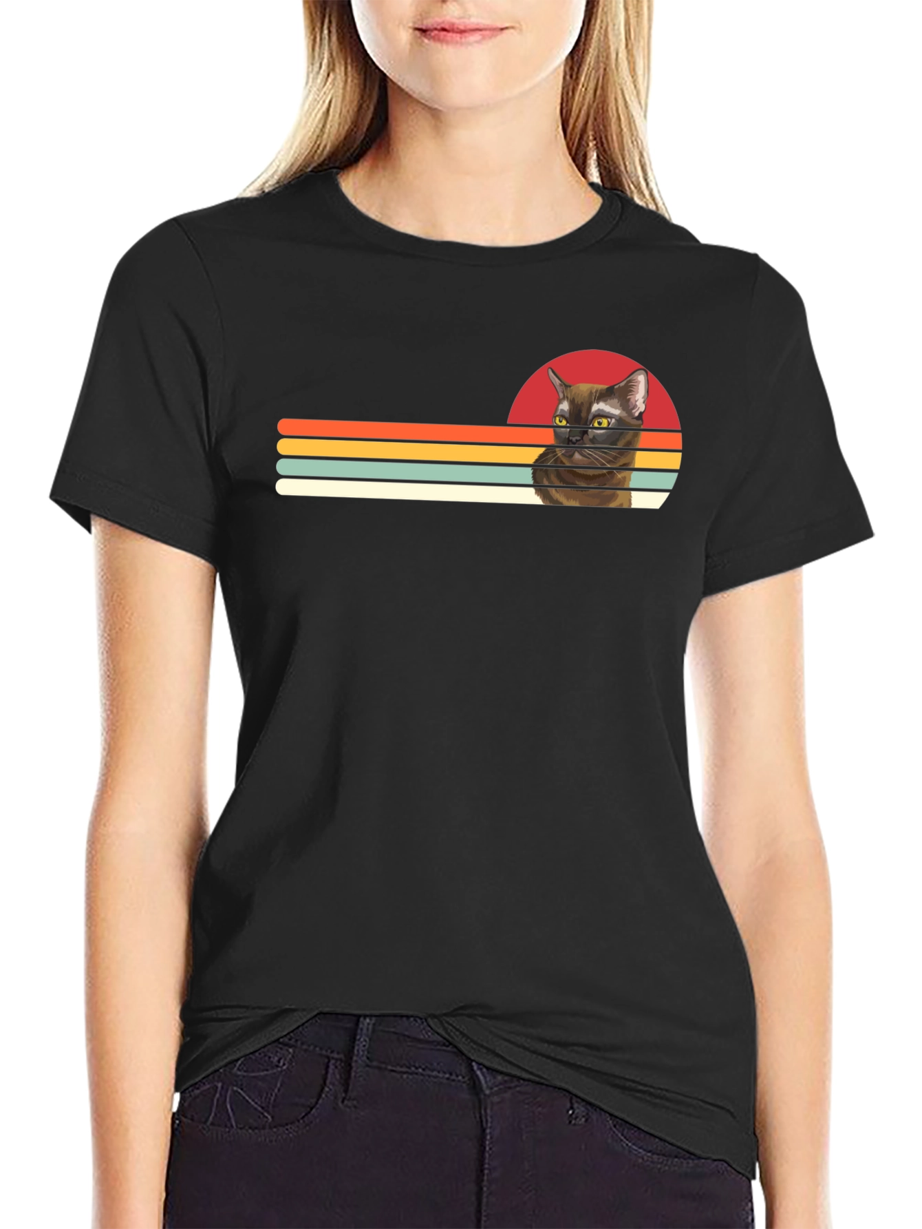 Retro Cat T-Shirt - Vintage Style Graphic Tee