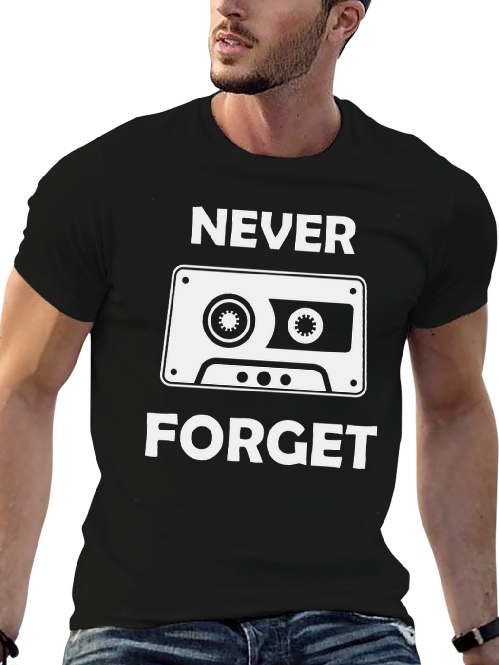 Retro Cassette Tape Never Forget Graphic Tee