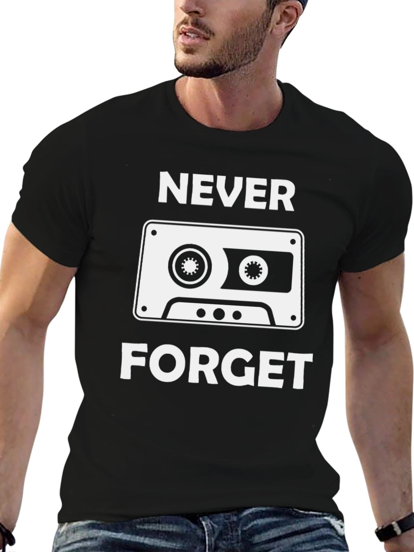 Retro Cassette Tape Never Forget Graphic Tee