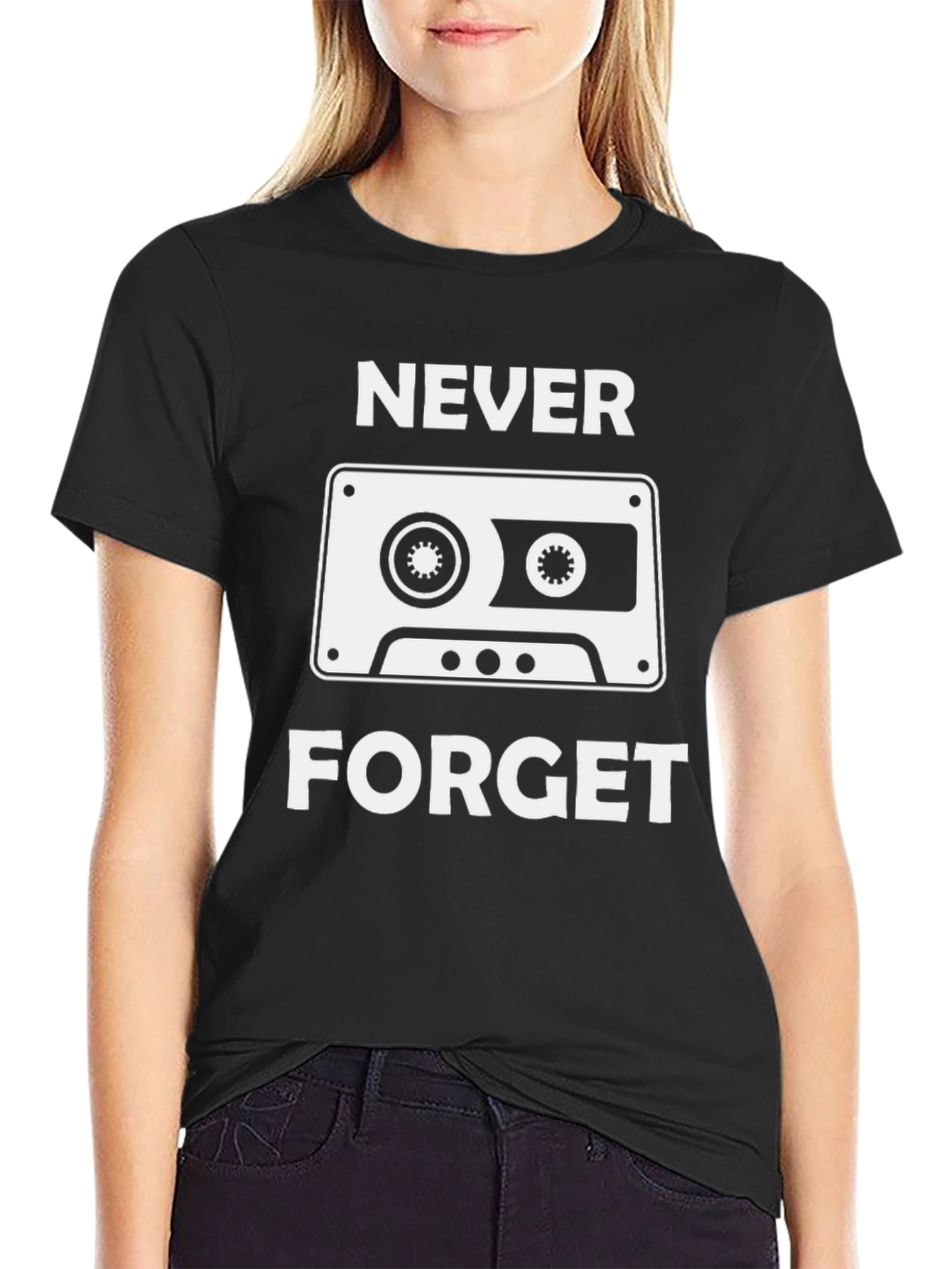Retro Cassette Tape Never Forget Graphic Tee