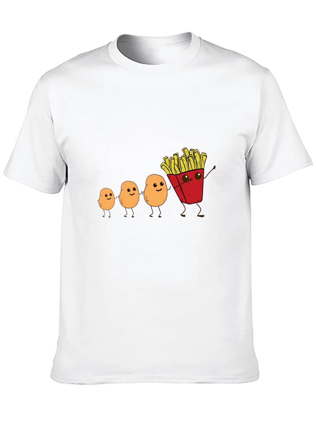 Funny Potato Evolution to French Fries Black T-Shirt