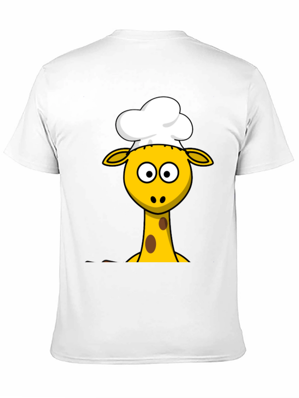 Chef Giraffe Cartoon Black T-Shirt