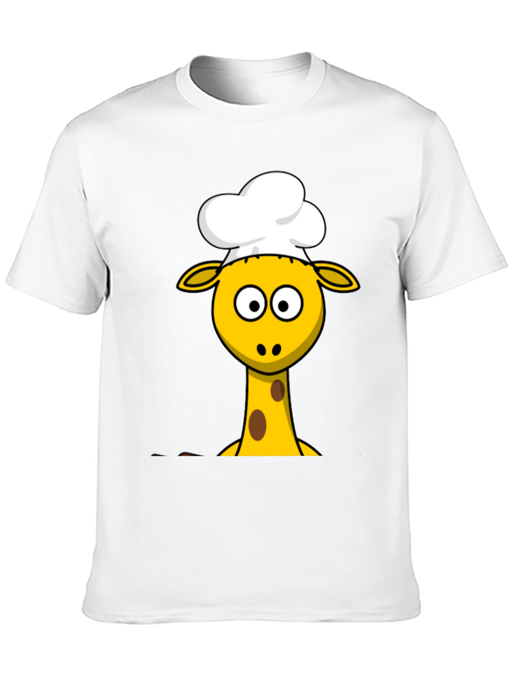 Chef Giraffe Cartoon Black T-Shirt