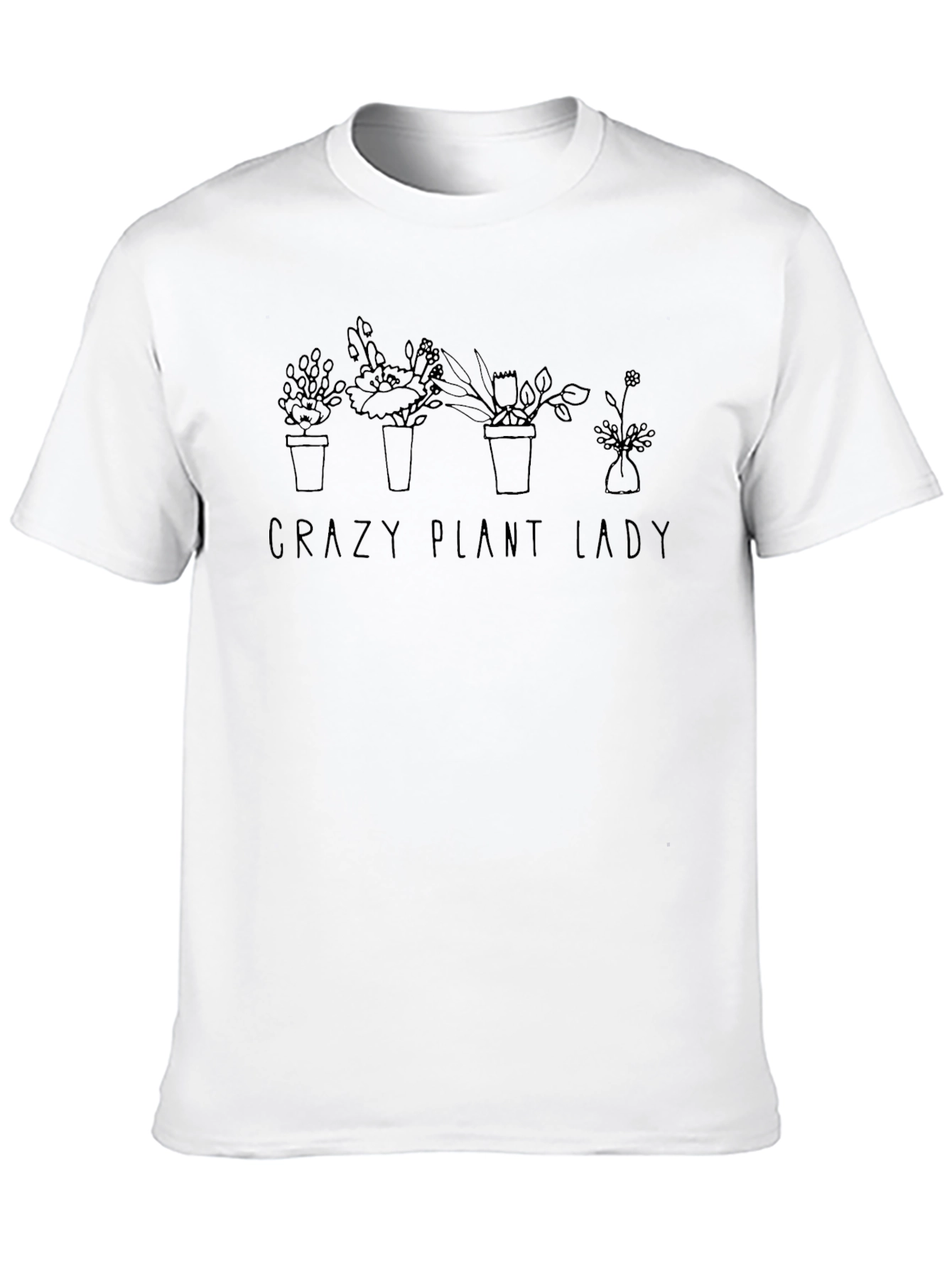 Crazy Plant Lady Graphic Tee - Black Casual Shirt