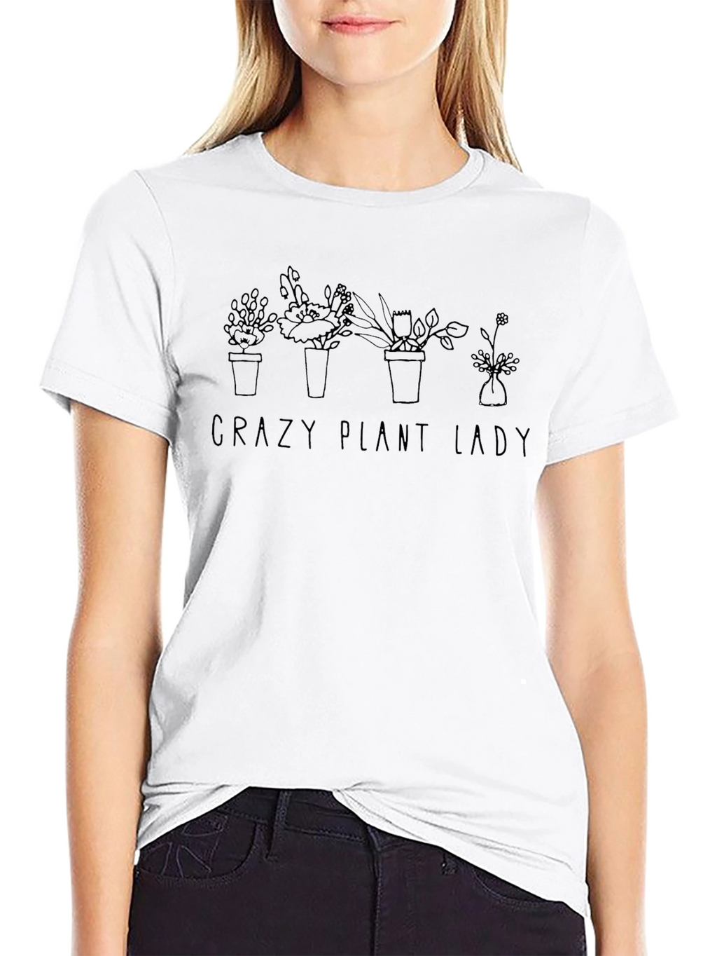 Crazy Plant Lady Graphic Tee - Black Casual Shirt