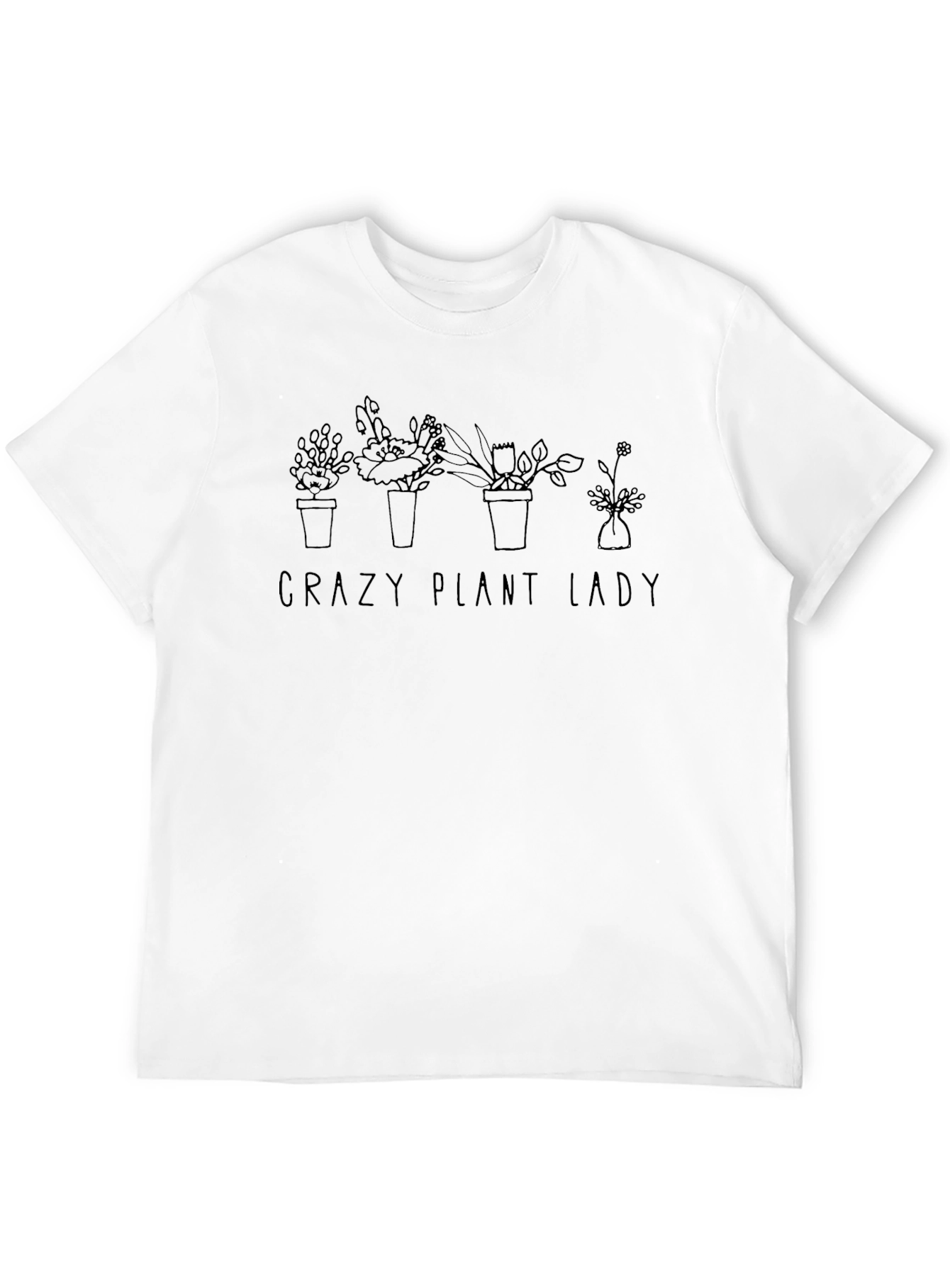Crazy Plant Lady Graphic Tee - Black Casual Shirt