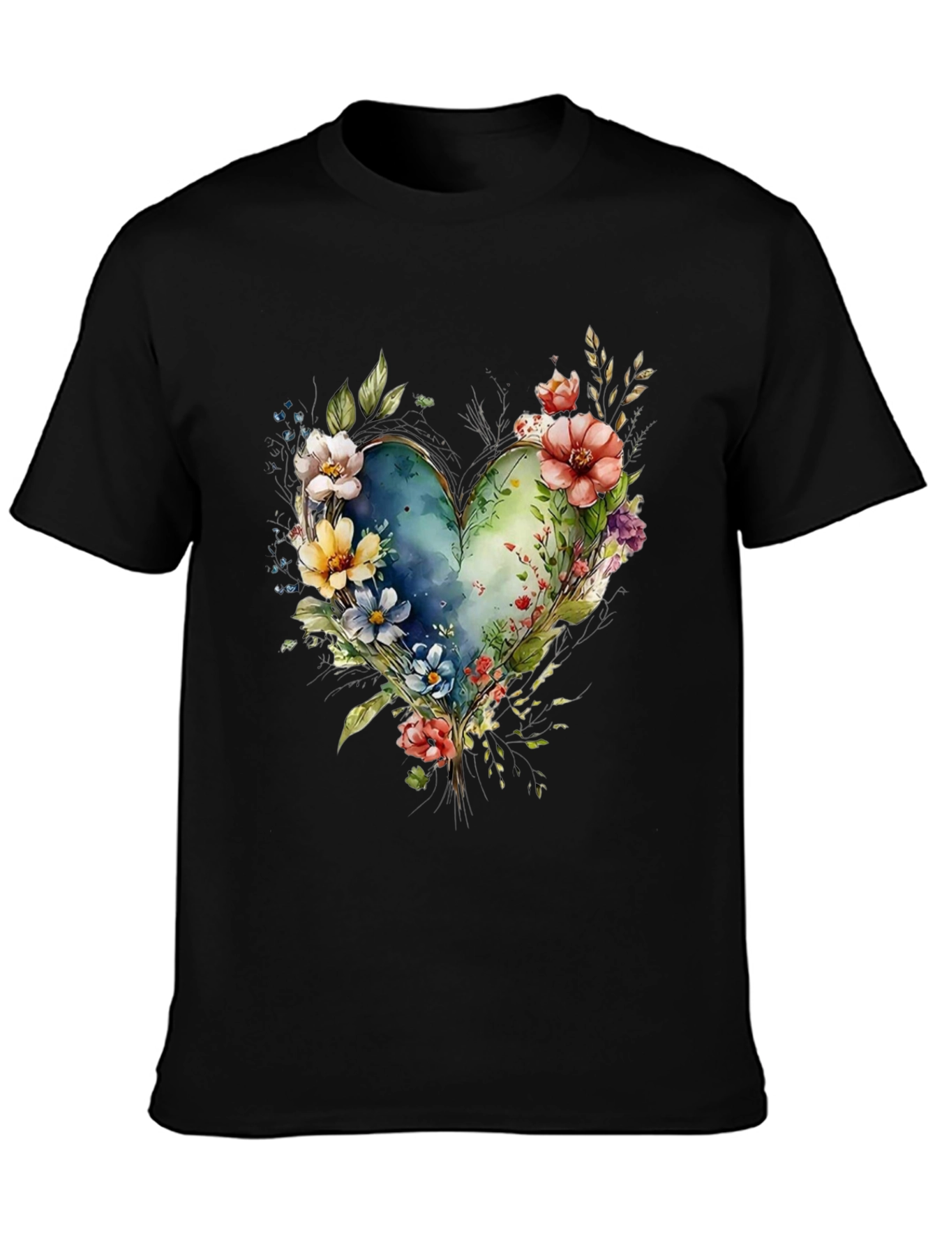 Floral Heart Graphic T-Shirt