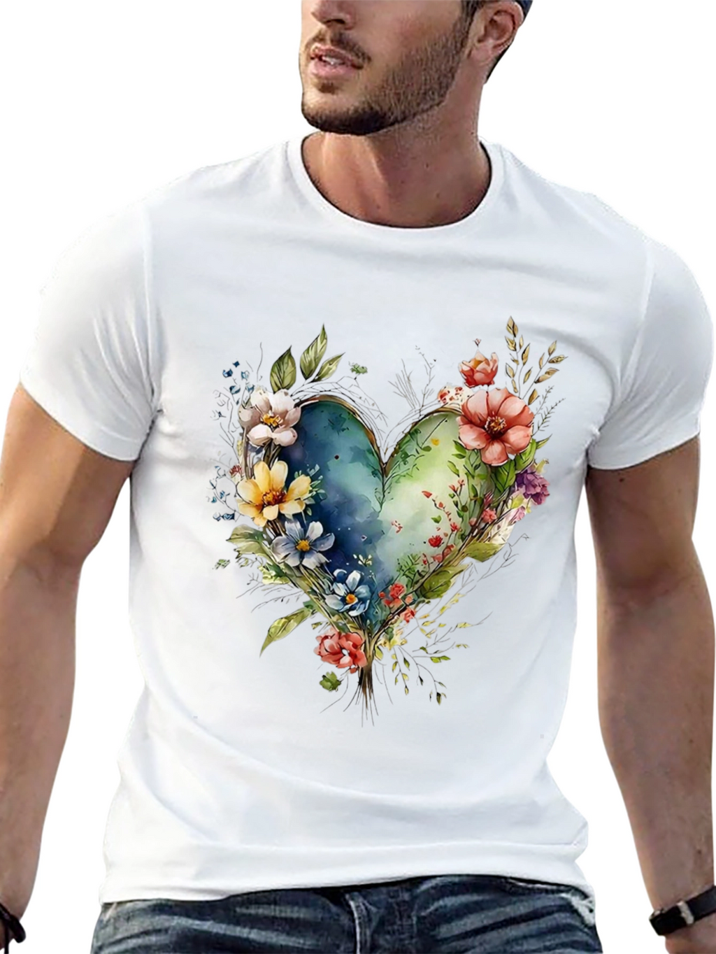 Floral Heart Graphic T-Shirt