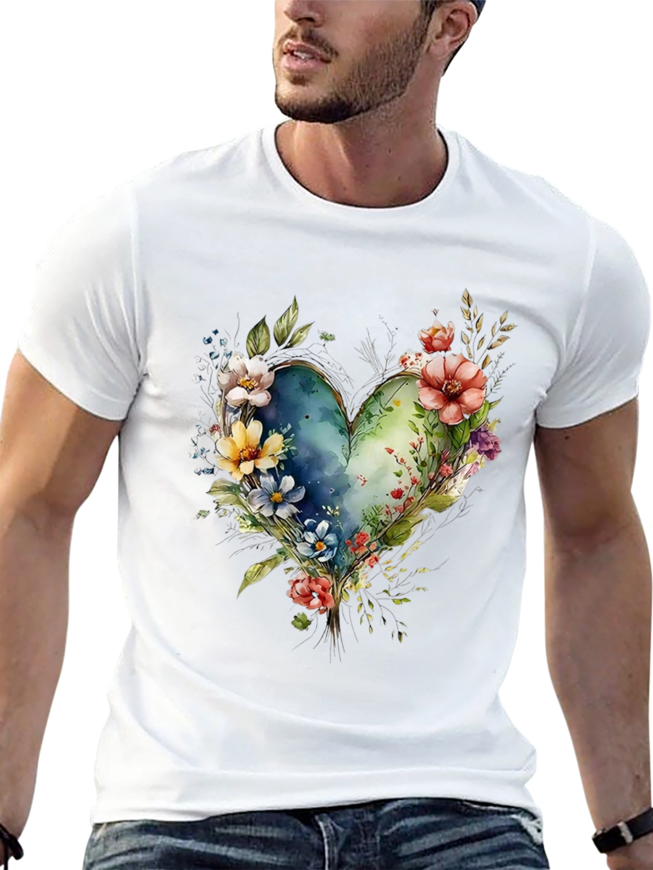 Floral Heart Graphic T-Shirt