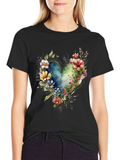 Floral Heart Graphic T-Shirt