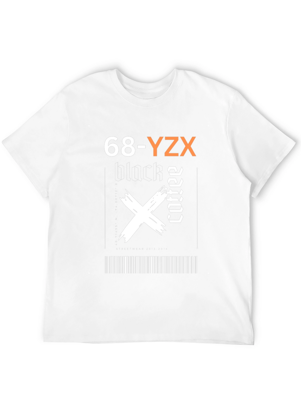 Black Coffee Graphic Tee - Trendy Barcode Design