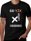 Black Coffee Graphic Tee - Trendy Barcode Design