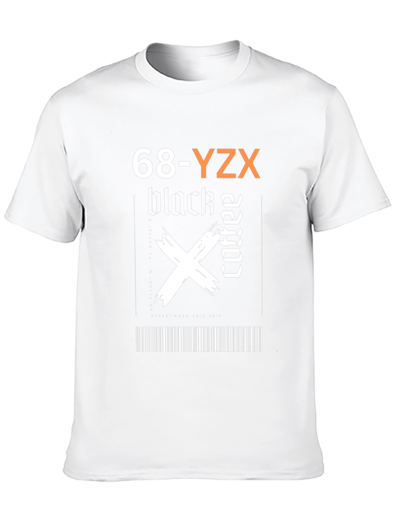 Black Coffee Graphic Tee - Trendy Barcode Design