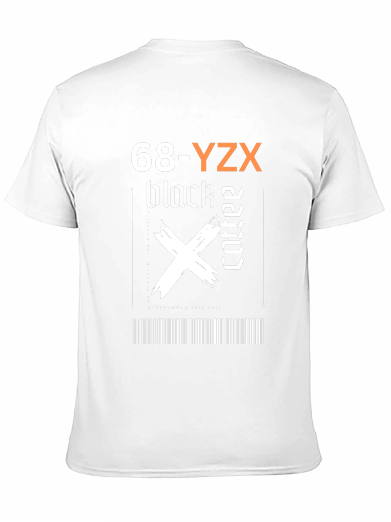 Black Coffee Graphic Tee - Trendy Barcode Design