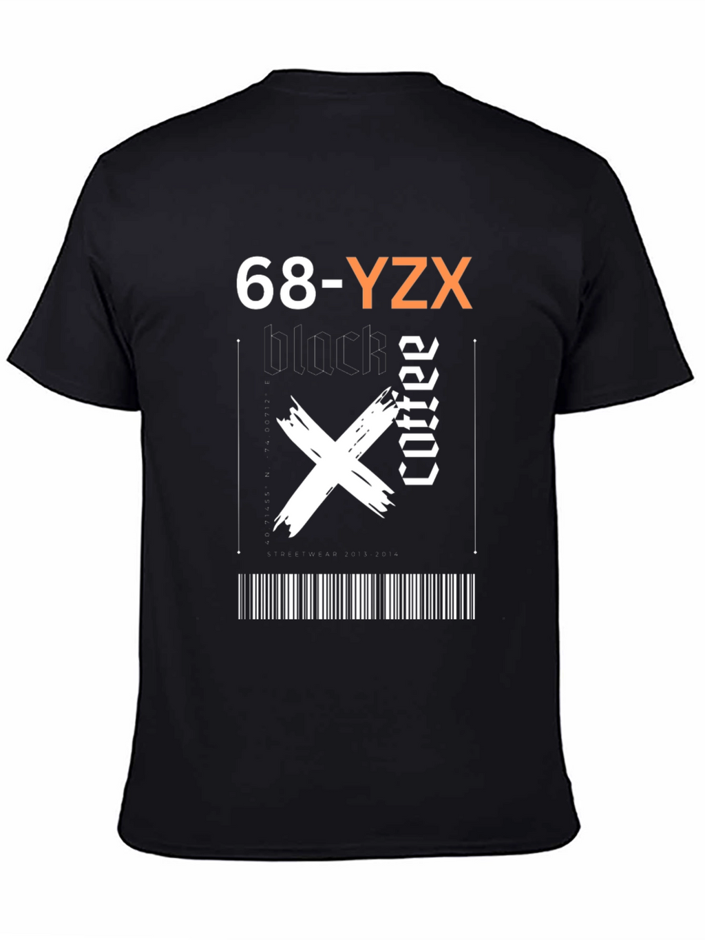 Black Coffee Graphic Tee - Trendy Barcode Design