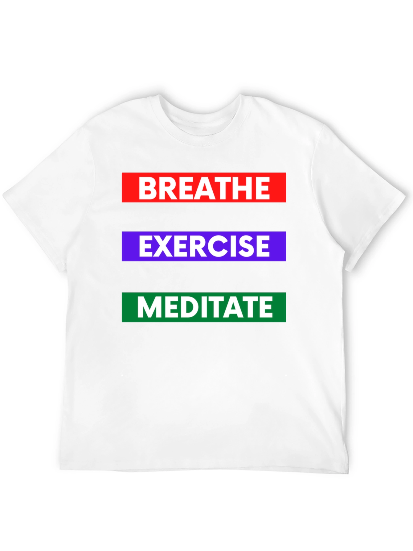 Breathe Exercise Meditate Graphic Tee - Black