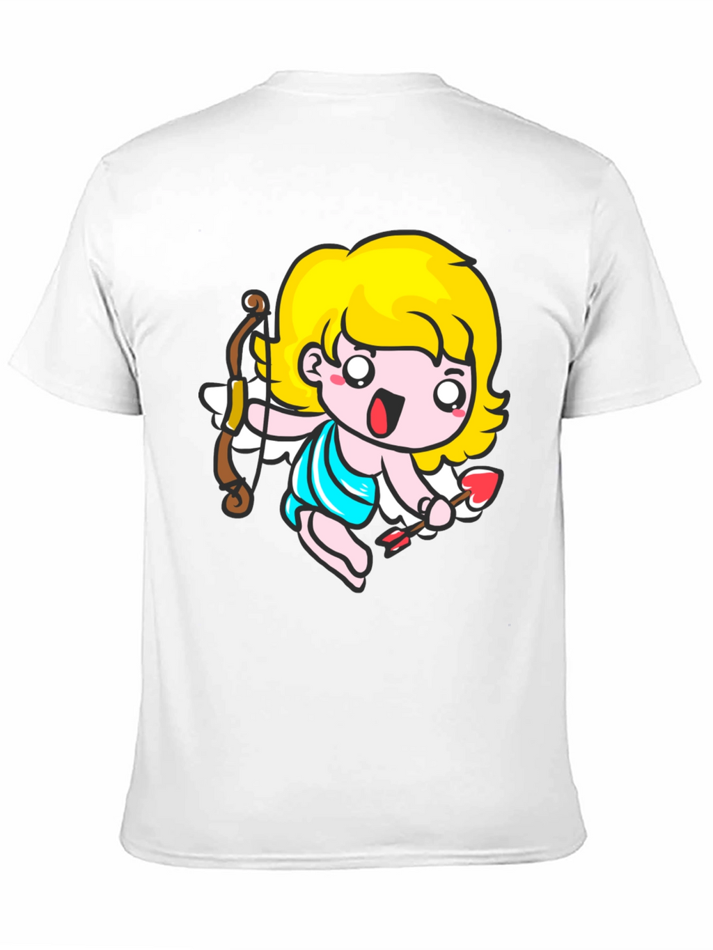 Cupid Cartoon T-Shirt - Black Cute Valentines Day