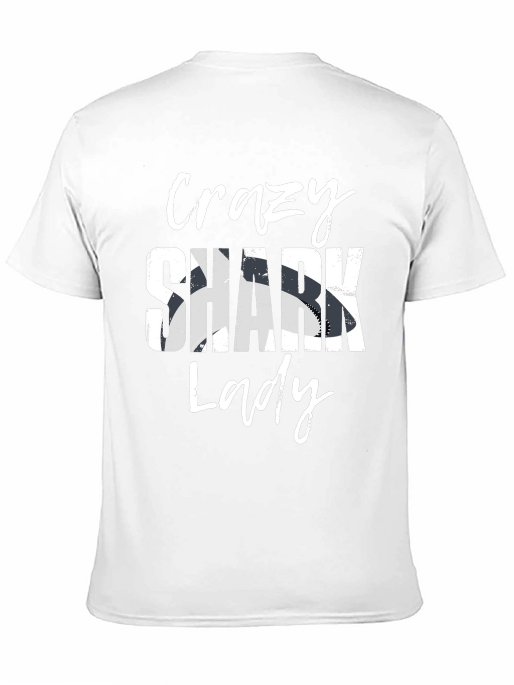 Crazy Shark Lady Graphic T-Shirt - Black Cotton Tee