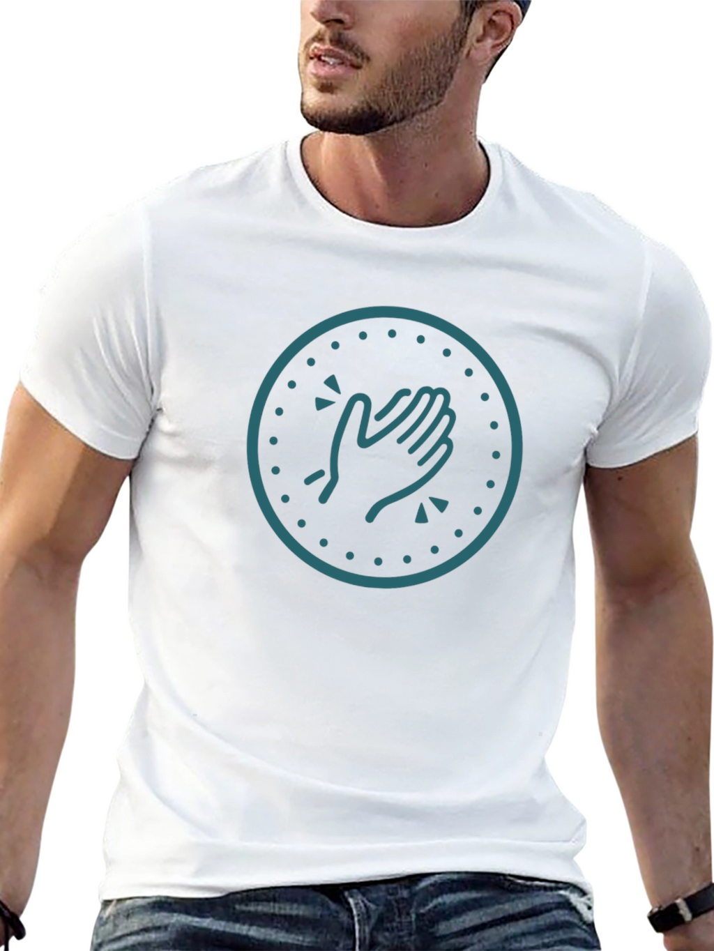 Clapping Hands Graphic Tee - Trendy Black T-Shirt