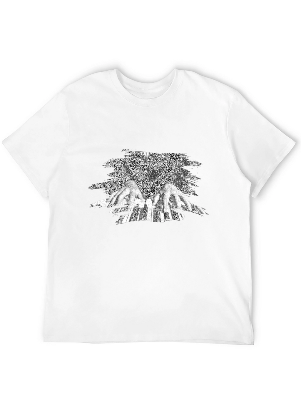 Black Graphic Tee - Angel Wings Design